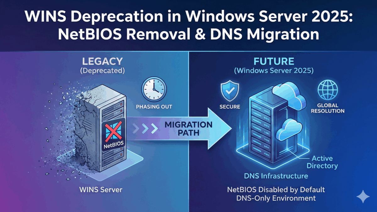 WINS Deprecation in Windows Server 2025 NetBIOS Removal & DNS Migration